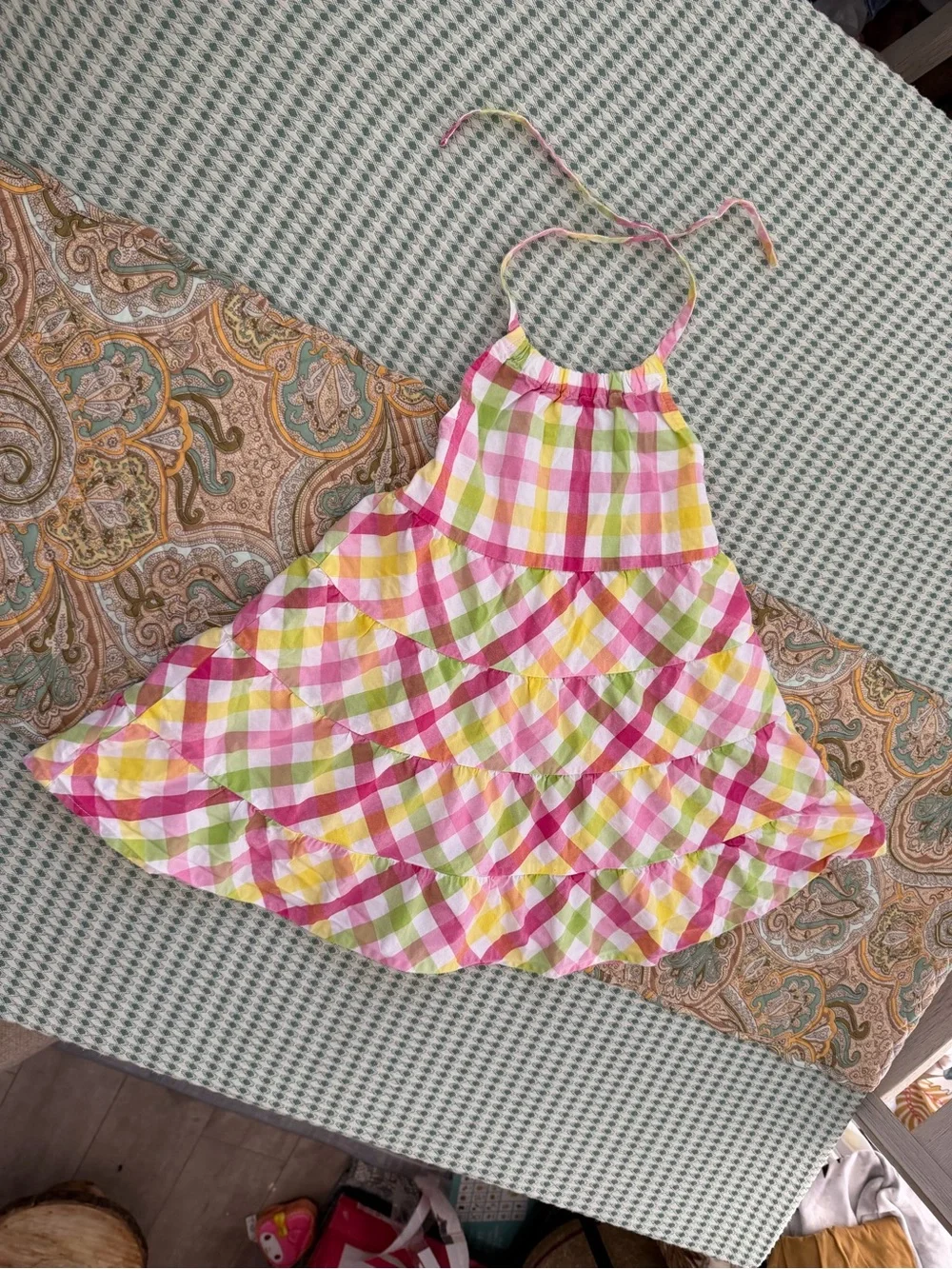 Vintage Y2K Gymboree Toddler Girl Plaid Halter Dress 3T Like new 100% cotton